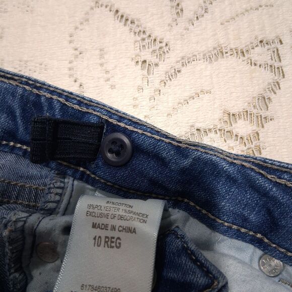 Levi's Girls Cropped Denim Legging Size 10 Reg Adjustable Waist - Picture 7 of 15